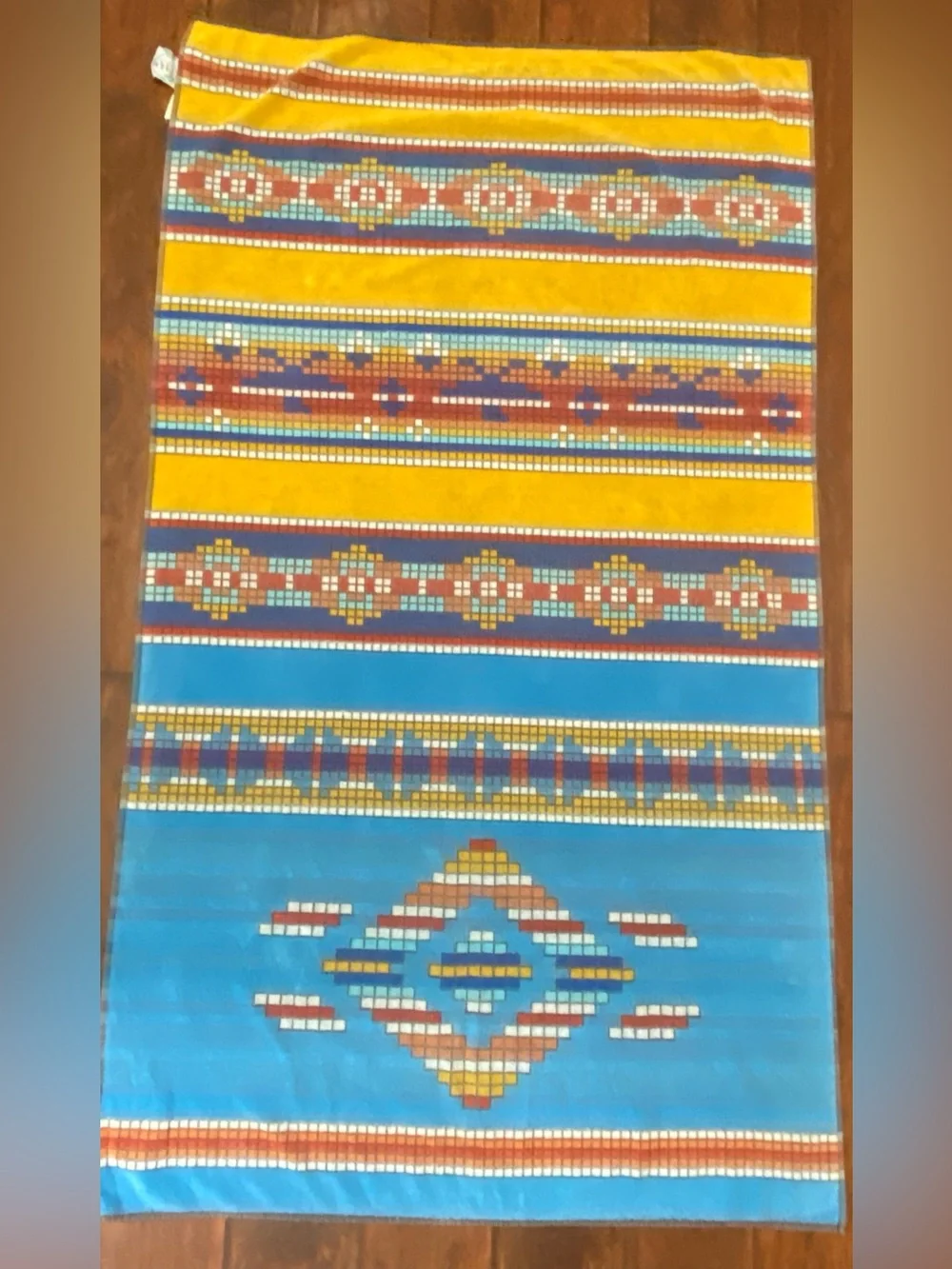 Palm Cove Vintage Beach Towel Geometric Aztec Print Cotton Brazil Retro  AA20